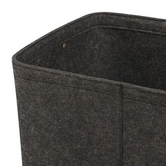 Large Gray Felt Decorative Storage Basket, 16.5 in x 14 in x 11 in