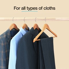 30 Pack Natural Solid Wood Clothes Hangers