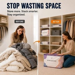 No-Pump Vacuum Storage Bags Large Cube Space Saver Compression Bags