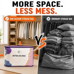 No-Pump Vacuum Storage Bags Large Cube Space Saver Compression Bags