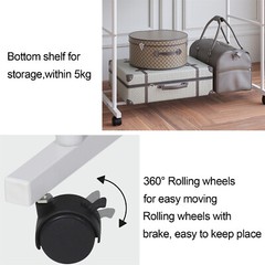 Double Rod Metal Clothing Garment Rack on Wheel Heavy Duty Portable Closets