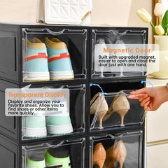 Upgraded X-Large Shoe Storage Box,12 Pack,Shoe Box Clear Plastic Stackable,Dr…