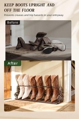 NEW 3 Pair Boot Rack Adjustable Freestanding Metal Cowboy Boot Organizer