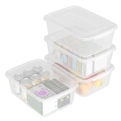 14 Quart Clear Plastic Storage Bin, Plastic Latching Containers with Lids, 4 …