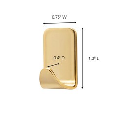 17032BR-4ES Metallic Hooks, 0, Brass, 16 Count