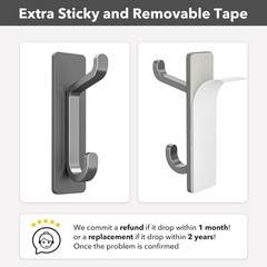 Wall Hooks for Coat and Towel: 13LB Strong Adhesive Door Hanger Stick