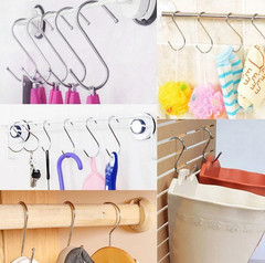 20pcs Stainless Steel S Hooks with Sharp Tip for Kitchen & Hanging Use – NEW