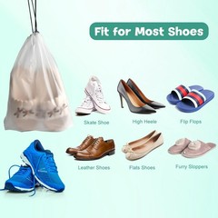 32 Pcs Shoe Bags for Travel，15.7″ x 11.8″ Clear Drawstring Storage Plastic Ba…