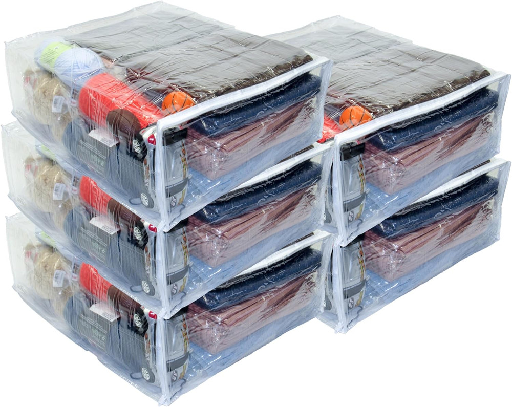 5-Pack X-Large (20″ x 23″ x 8″) Heavy Duty Vinyl Zippered Storage Bags (Clear) f