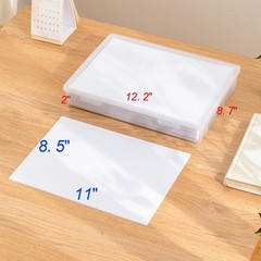 Plastic Storage Containers 12.8″L x 9.1″W x 2″H for A4 Letter File – Stackable
