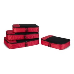 Amazon Essentials 4-Piece Packing Cubes Travel Accessories Set, Luggage Organize