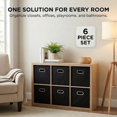 Compact 11×11 Stackable Fabric Storage Bins Set – Stylish Home Organization