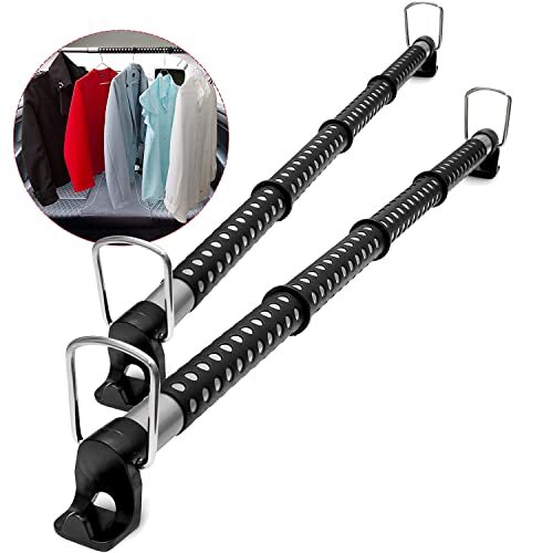 2x Expandable Car Clothes Hanger Bar Suit Rod Universal Fit Extends from 34″-62″