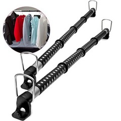 2x Expandable Car Clothes Hanger Bar Suit Rod Universal Fit Extends from 34″-62″