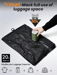 12 Pack Travel Vacuum Bags with Rechargeable Pump, 10 Clear PA and PE Compres…