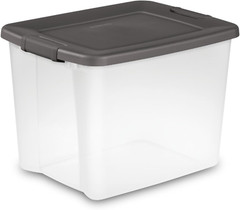 50 Qt Stackable Storage Bins with Latching Lid – 6-Pack for Organizing
