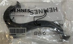 IKEA HEMNES Wall Hook Black Iron Metal Coat Jacket Bag Carina Bengs 702.510.71
