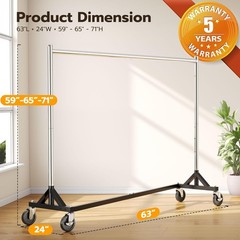 HOKEEPER Commercial Z Base Garment Rack Hold 500LBS Heavy Duty Clothing Rack
