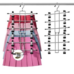 DAMITA Skirt Pants Hangers with Clips Space 9.45 inches x 12.8 inches, Black