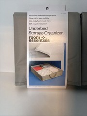 (2) Gray Underbed Storage Organizers 29″ L x 23″ W x 5.5″ H Room Essentials