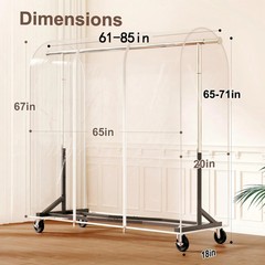 HOKEEPER Heavy Duty Clothing Rack with Cover 450 lbs Z Base Clothes Rack