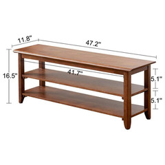 16.5 In. H 12-Pair Brown Wood Shoe Rack