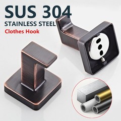 2 PCS Oil Rubbed Bronze Bathroom Coat Robe Hook Wall Mounted Stainless Steel