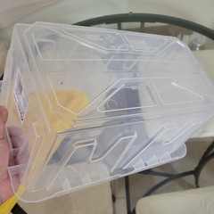 Clear mini 2 gal commander storage tote with Lid 13.9 in x 8.6 in x 6.5 in