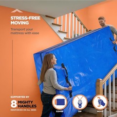 Mattress Bags For Moving With 8 Handles – Queen Mattress Moving Bag – Tear-Pr…
