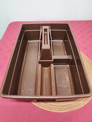 Vintage Rubbermaid Roughneck Carry Caddy Chocolate Brown #3154 Original Sticker