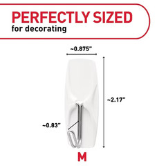 Command Medium Wire Hooks Damage-Free Adhesive Strips Christmas Holiday Decor