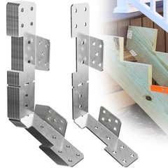 10 Pcs Adjustable Deck Stair Brackets, 18 Gauge Heavy Duty Galvanized Universal