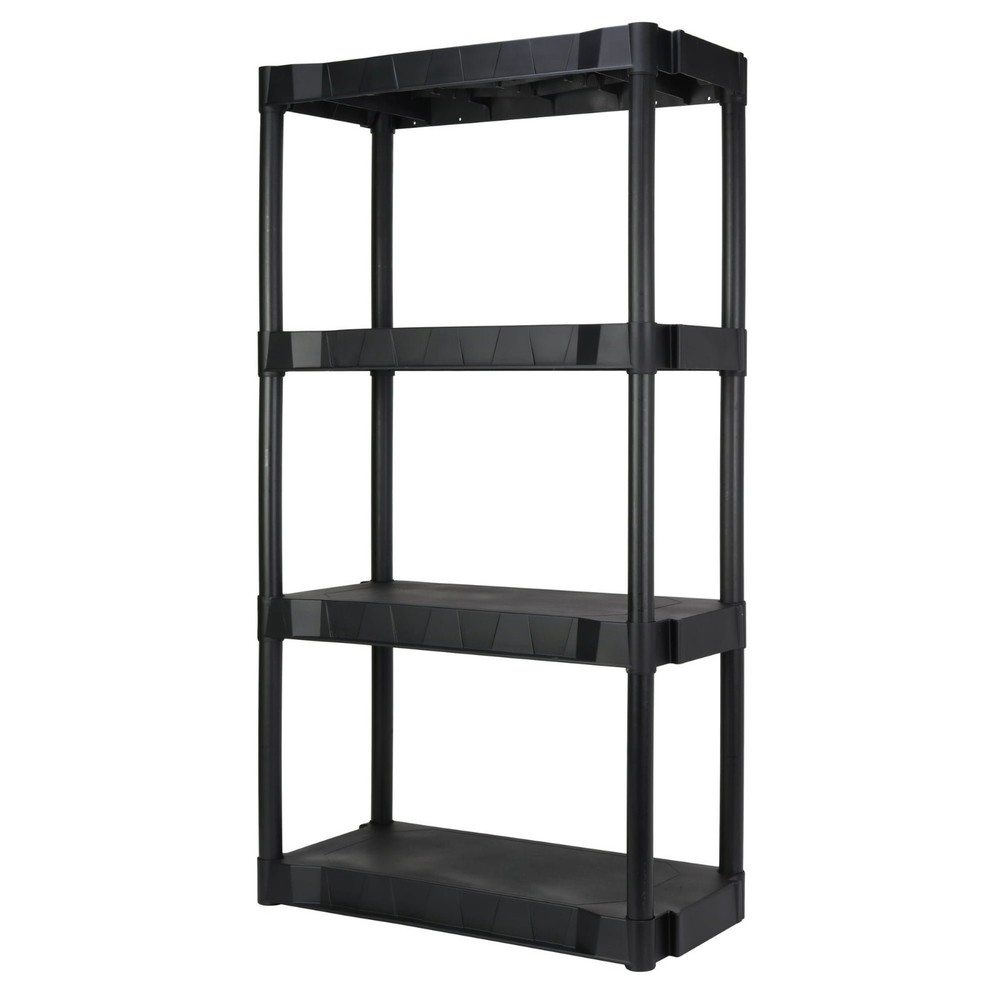 Hyper Tough 4 Shelf Plastic Shelving Unit 13.88″ (D) x 30″ (W) x 56.2″ (H),Black