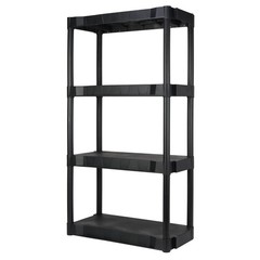 Hyper Tough 4 Shelf Plastic Shelving Unit 13.88″ (D) x 30″ (W) x 56.2″ (H),Black