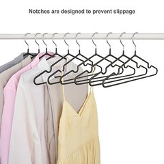 10pcs Clothes Hangers Sturdy Heavy Duty Coat Durable Suit No Hanger Marks Black