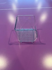 One Piece Clear Plastic Stackable Storage Bins Height 4.25 /Length 4.25/4.5 Wide