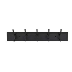 27″ Matte Black Wall Hook Rack w/ 5 Heavy Duty Hooks for Coats Bags & Entryway