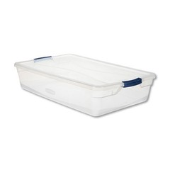 Rubbermaid CleverStore Latch-Lid Container, 10.25gal, 17.75x29x6.13″, Clear