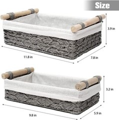 Wicker Woven Storage Basket for Organized Countertop Toilet Paper Storage Basket