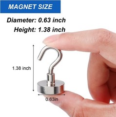 4 Pack 110 Lbs Magnetic Hooks Heavy Duty Neodymium Magnet Hook, Strong Magnetic
