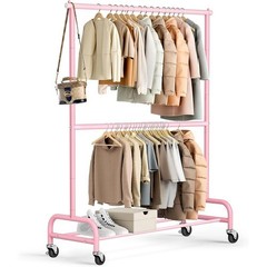 Heavy Duty Adjustable Garment Rack W/ Shelves Rolling Clothes Stand Storage New