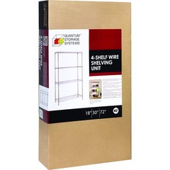 Quantum Storage, Chrome Consumer Grade 4-tier Wire Shelving Unit, Height 72 in,