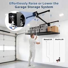 Overhead Garage Storage Rack Drop , Down Overhead Storage System 4 ft x 4 ft