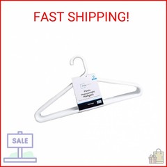 Strong Extra Heavy Adult Plastic Tube Hangers – White – 9 Ct