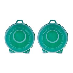 24″ Wreath Storage Container with Latches and Handle , Clear-Green, 2 Pk