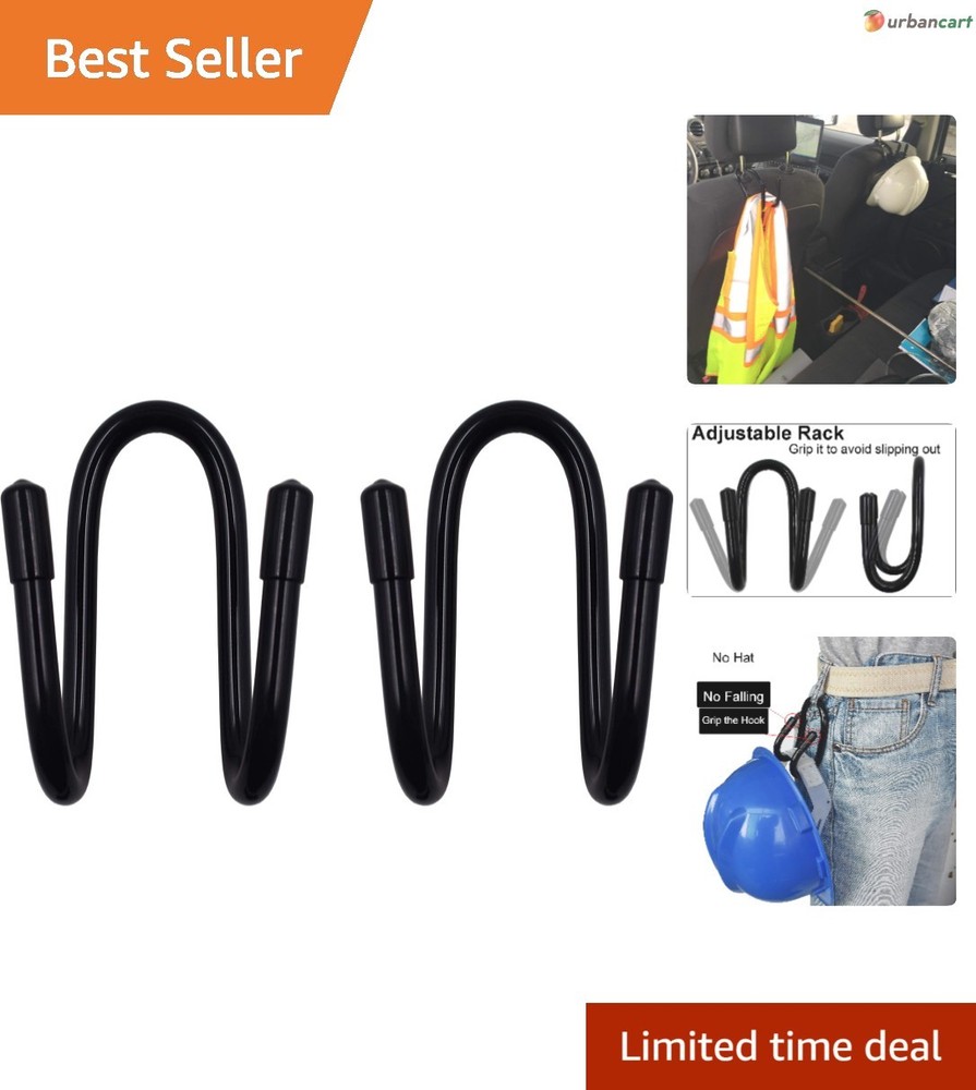 2-Pack Flexible Over-The-Seat Hard Hat & Helmet Organizer Hooks