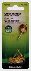6 Hillman AnchorWire 10 lb. Brass One Piece Quick Wall Hanger Picture 5pk 122180