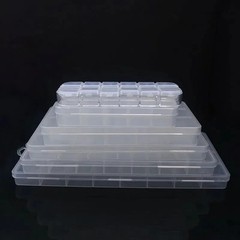 Clear Jewelry Box Plastic Bead Storage Craft Container Earrings Organizer