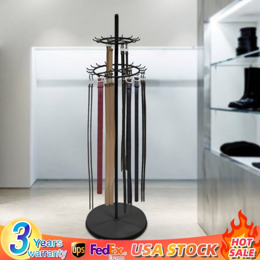 Floor Standing Belt Display Rack 66in Metal Retail Tie Rack Hanger Organizer