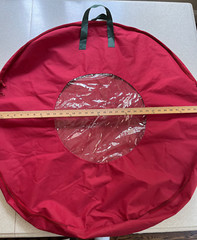 Christmas Holiday Red Wreath Zip Storage Bag w/ Peekaboo Window 36”x 36” x 5”